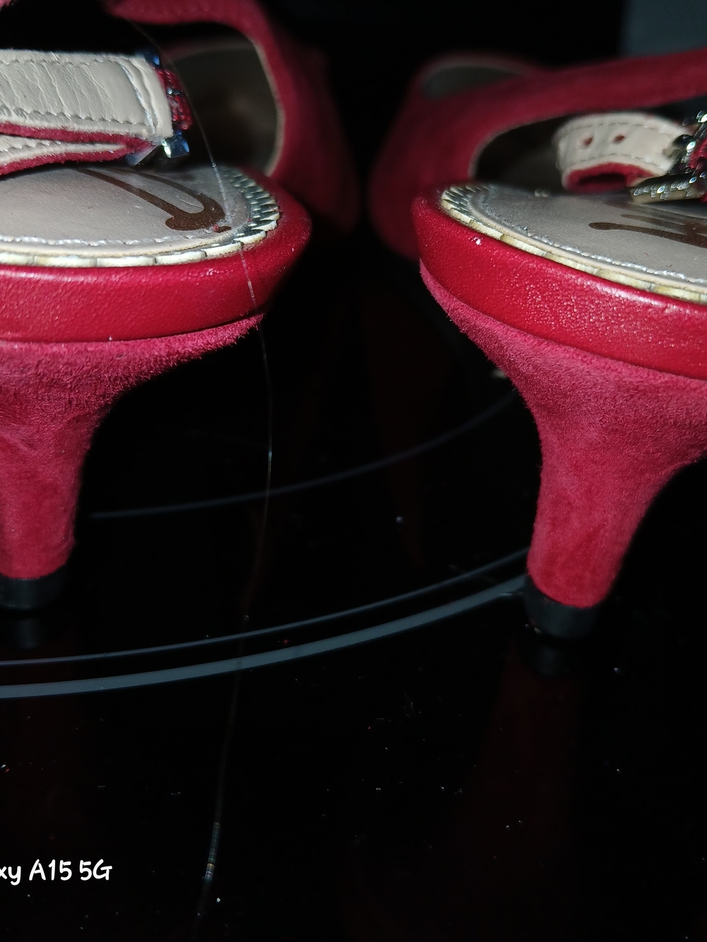 Sam Edelman Red Suede Bianka Slingback Kitten Heels - Picture 3 of 6